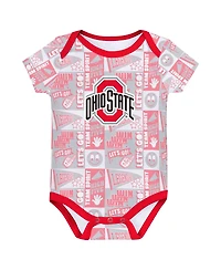 Outerstuff Baby Boys and Girls Ohio State Buckeyes Sunday Comics Bodysuit Set 3-Pack