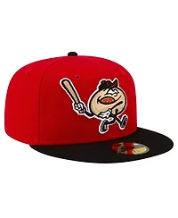 New Era Men's Red/Black Erie SeaWolves Theme Night Pepperoni 59FIFTY Fitted Hat
