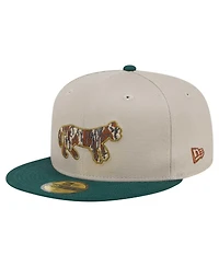 New Era Men's Natural/Hunter Green Detroit Tigers Lifestyle Tree Bark Fill 59FIFTY Fitted Hat