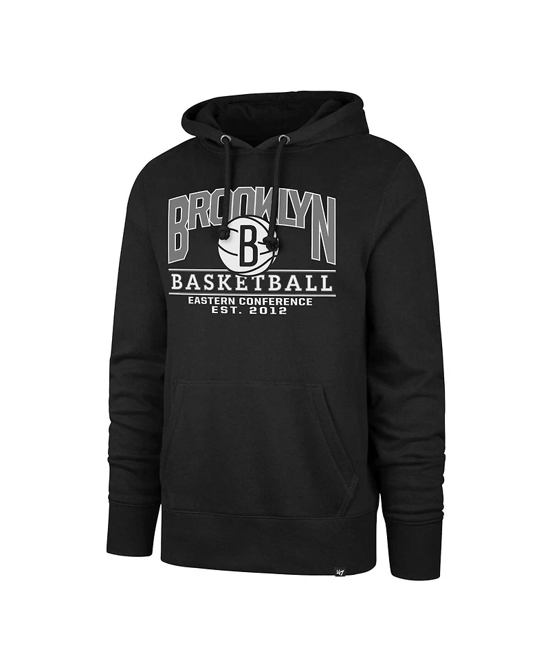 '47 Brand Men's and Women's Black Brooklyn Nets Good Call Headline Pullover Hoodie
