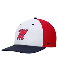 Nike Men's White/Red Ole Miss Rebels Pro Performance Snapback Hat