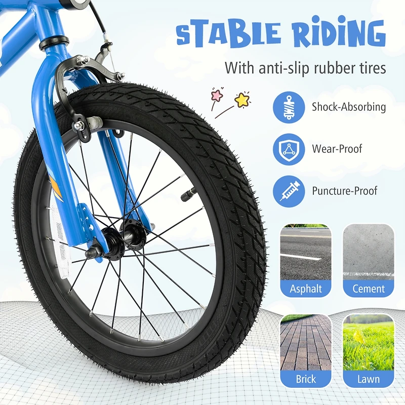 Kids Bike Led Lighted Adjustable with Training Wheels Perfect for 4-7 Years Old Kids, Safe and Fun Ride