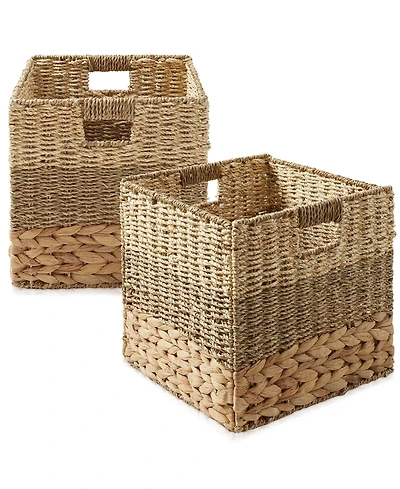 Casafield 10.5" x 10.5" Mixed Weave Storage Baskets, Natural