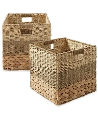 Casafield 10.5" x 10.5" Mixed Weave Storage Baskets, Natural