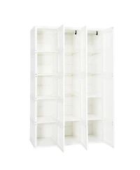 Foldable Armoire Wardrobe Closet with 10 Cubes for Organized Storage and Space-Saving Solution