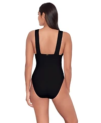 Lauren Ralph Modern V Neck One Piece Swimsuit
