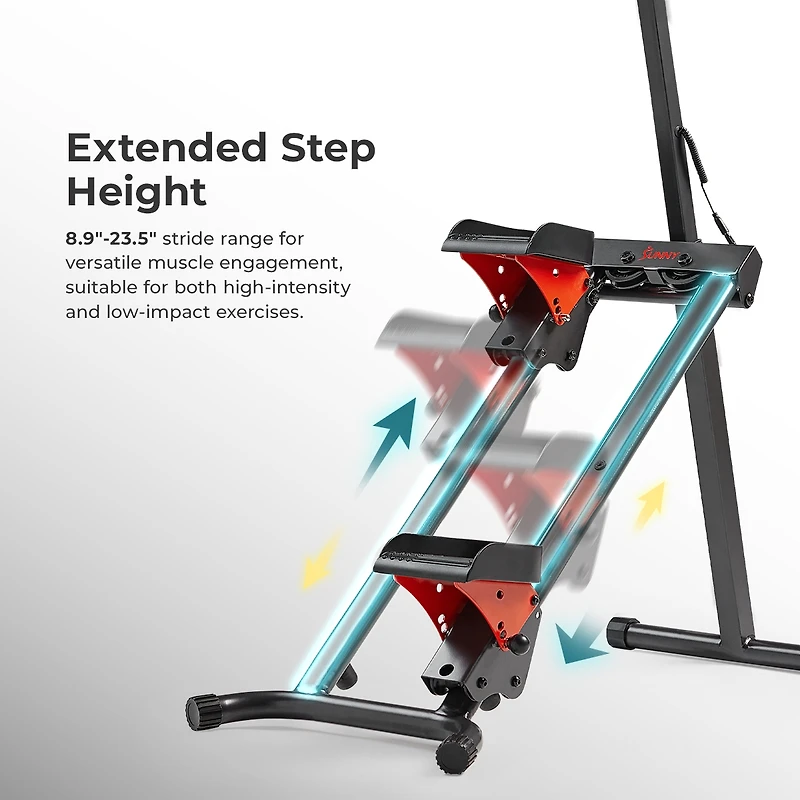 Sunny Health & Fitness Smart Foldable Stair Stepper, Vertical Climber Cardio Exercise Machine with Free SunnyFit App via Bluetooth