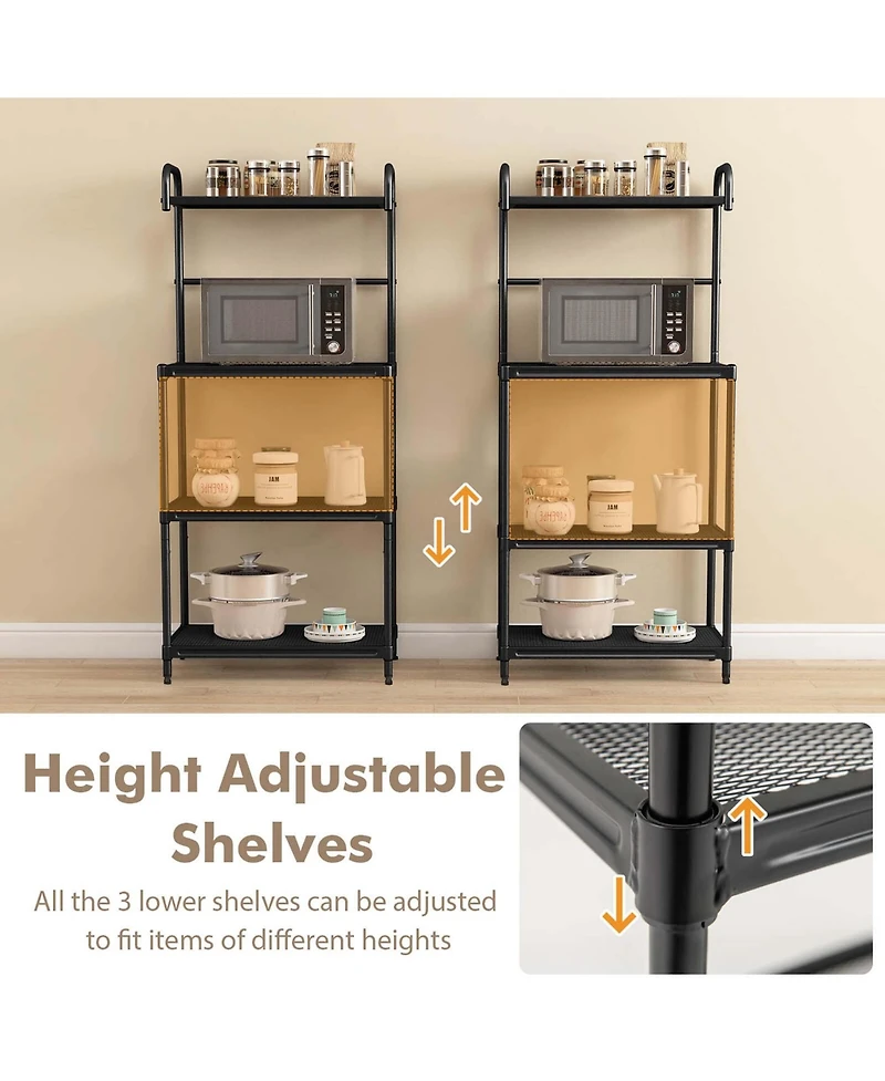 4-Tier Baker's Rack Microwave Oven Rack Shelves Kitchen Storage Organizer