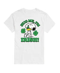 Airwaves Men's Peanuts St Patrick's Day Hug Me I'm Irish Short Sleeve T-Shirt