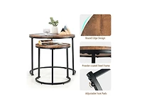 Modern Round Stacking Nesting Coffee Tables for Living Room (Set of 2)