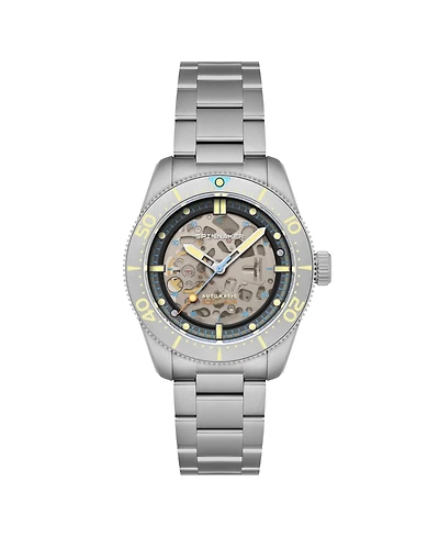 Spinnaker Men's Croft 42 Skeleton Automatic Sandblasted Solid Stainless Steel Bracelet Watch, 42mm
