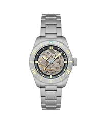 Spinnaker Men's Croft 42 Skeleton Automatic Sandblasted Solid Stainless Steel Bracelet Watch, 42mm