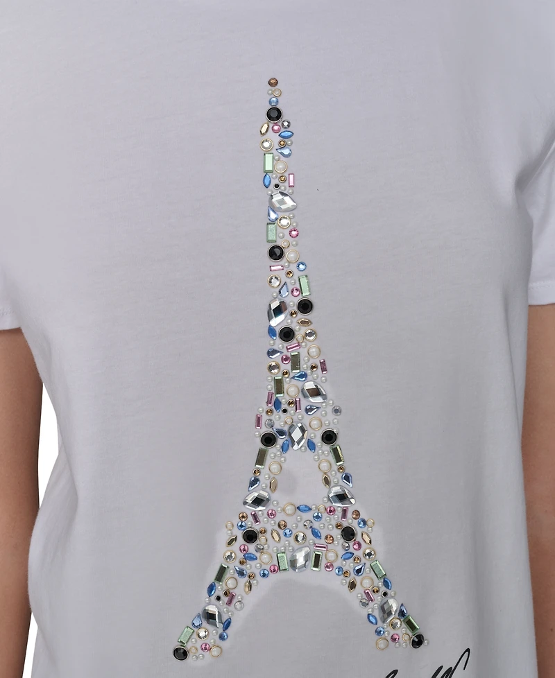 Karl Lagerfeld Paris Women's Graphic Crewneck T-Shirt