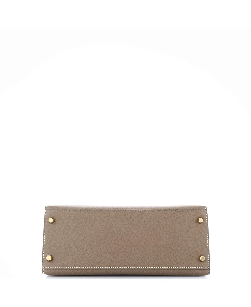 Pre-Owned Hermes Kelly 28 Handbag Grey Epsom with Gold Hardware