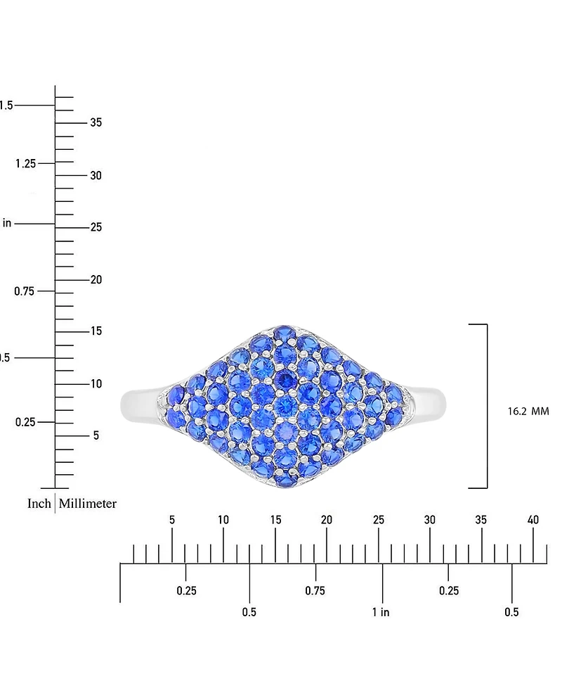 Lab-Created Blue Sapphire Rhombus Cluster Ring (1-3/8 ct. t.w.) Sterling Silver