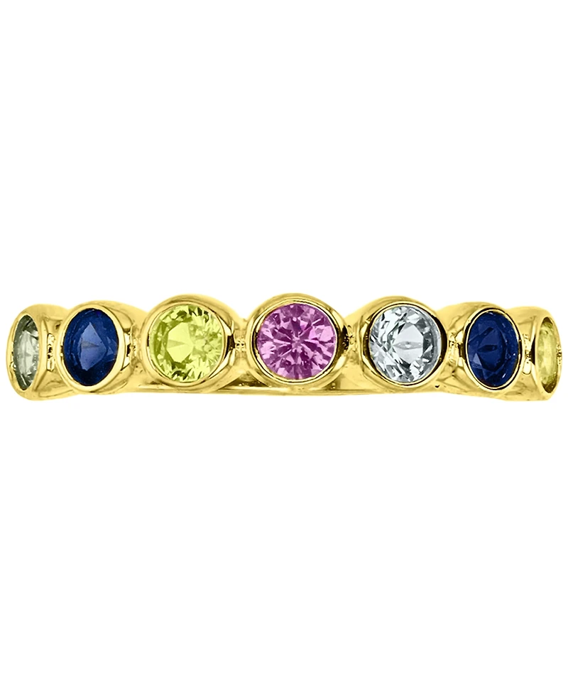 Lab-Created Blue Sapphire Stack Ring (1-1/2 ct. t.w.) in 14k Gold-Plated Sterling Silver