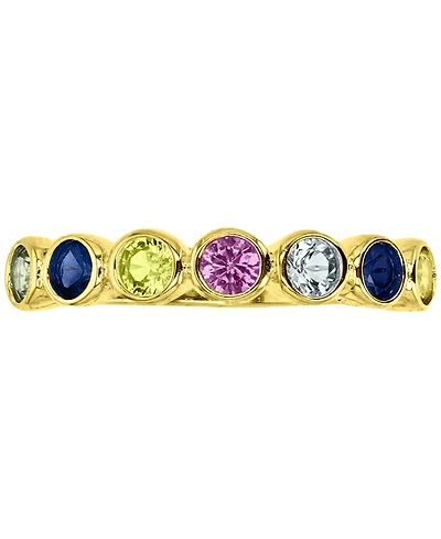 Lab-Created Blue Sapphire Stack Ring (1-1/2 ct. t.w.) 14k Gold-Plated Sterling Silver