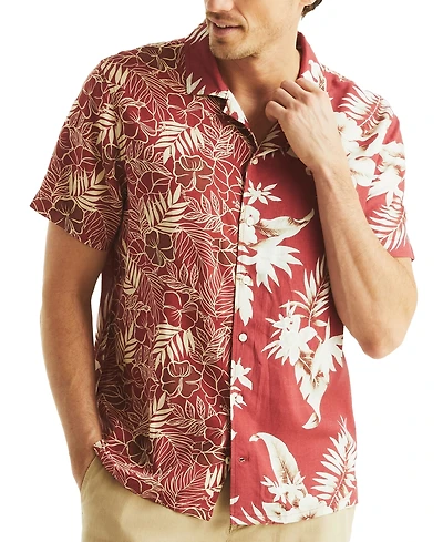 Nautica Men's Printed Tropical Button-Up Camp Shirt