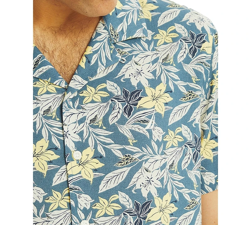 Nautica Men's Floral Button-Up Camp Shirt