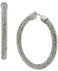 Emily Paris Gold-Tone Large Pave Hoop Earrings, 2.2"