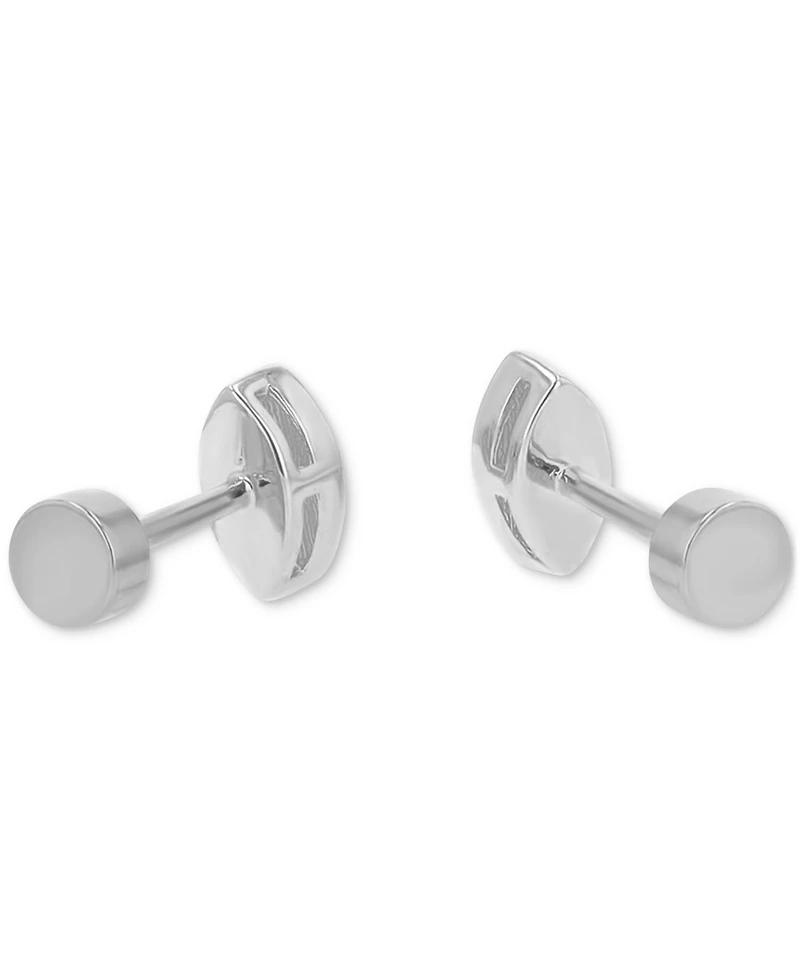 Cubic Zirconia Marquise Bezel Screw Back Stud Earrings in Sterling Silver