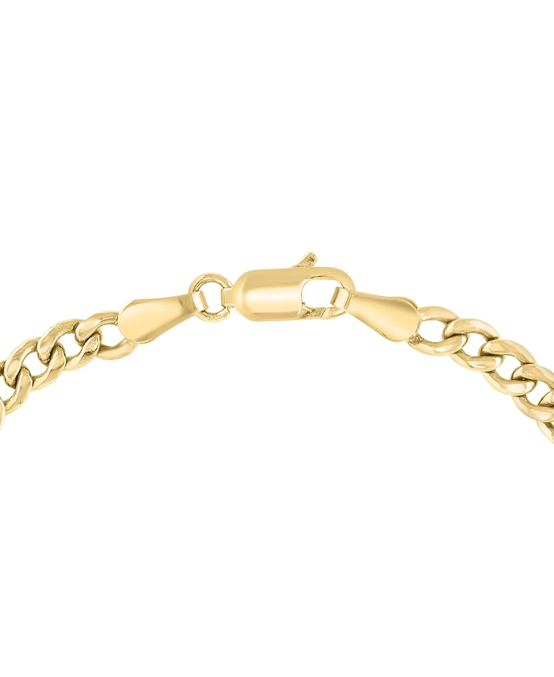 Effy Onyx (9 x 8-1/2 mm) & Diamond (1/4 ct. t.w.) Heart Flex Bracelet in 14k Gold Over Silver