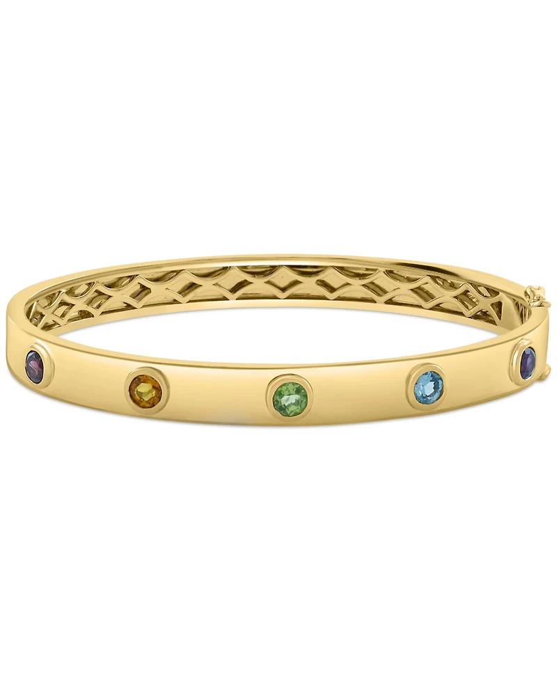 Effy Multi-Gemstone (1-1/2 ct. t.w.) Bangle Bracelet in 14k Gold-Plated Silver