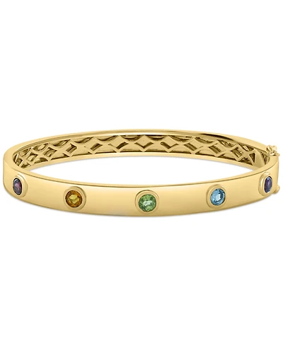 Effy Multi-Gemstone (1-1/2 ct. t.w.) Bangle Bracelet in 14k Gold-Plated Silver