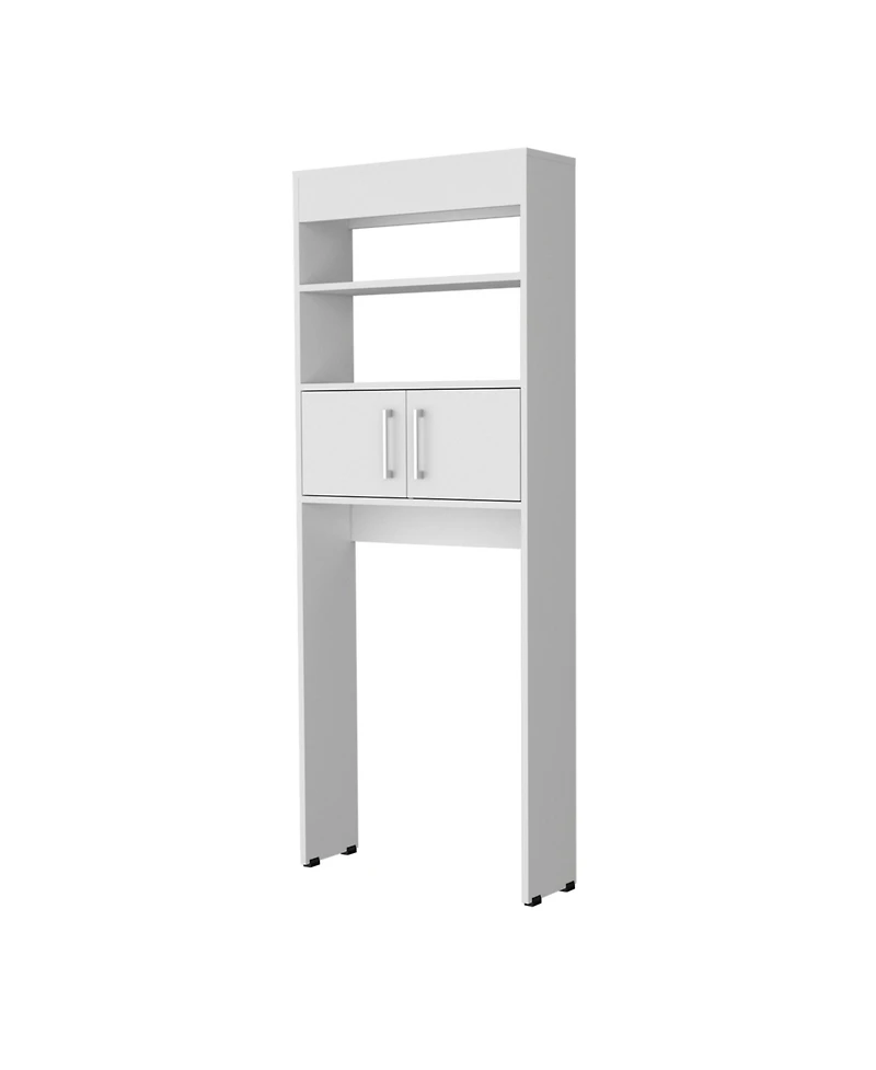 Fm Furniture Bisbee 2-Door Over-the-Toilet Bathroom Storage Cabinet Shelf, White