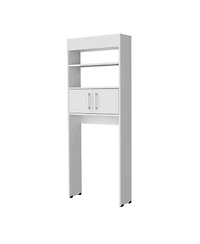 Fm Furniture Bisbee 2-Door Over-the-Toilet Bathroom Storage Cabinet Shelf, White