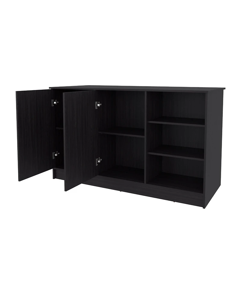 Fm Furniture Red Rock Kitchen Island with 2 Doors and Open Storage, Wengue