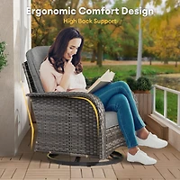 Xizzi 5-Piece Outdoor Wicker Patio Furniture Set, Double Resistance Rattan Rocking Chair and Coffee Table Conversation Set for Balcony Backyard De