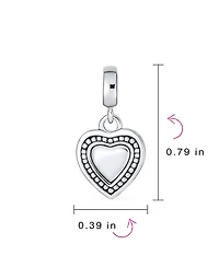 Bling Jewelry Initial Alphabet Bead Charm Heart Sterling Silver for European Bracelet