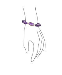 Bling Jewelry Stacking Stretch Bracelet with Natural Stone Lapis Amethyst Agate & Turquoise 8MM