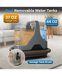 600W Upholstery Cleaner Machine with 15Kpa Powerful Suction and Versatile Attachments-Gray