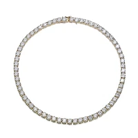 Sterling Silver with 6mm Clear Cubic Zirconia Tennis Necklace