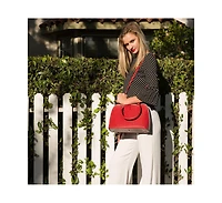 Susu Saffiano Leather Satchel Bag Red Purse Women's Handbag