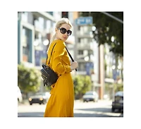 Susu Small Black Leather Backpack Purse for Women Convertible Crossbody Bag Women's Handbag
