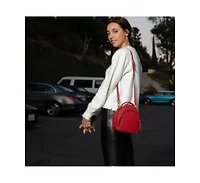 Susu Small Red Leather Backpack Purse for Women Convertible Crossbody Bag Women's Handbag
