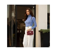 Susu Mini Crossbody Bag Small Leather Burgundy Purse Wristlet Women's Handbag