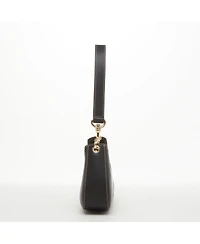 Susu Leather Baguette Bag Small 90s Shoulder Bag Black East West Handbag Y2K Underarm Minimalist Small Purse for Everyday & Evening
