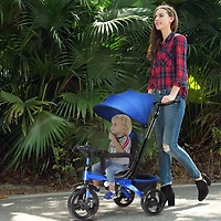 4-in-1 Kids Tricycle with Adjustable Push Handle
