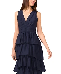 1.state Women's Cascading Ruffle V-Neck Maxi Dress
