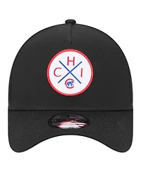 New Era Men's Black Chicago Cubs 9FORTY A-Frame Adjustable Hat