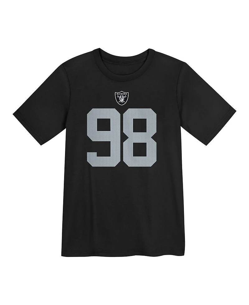 Nike Preschool Maxx Crosby Black Las Vegas Raiders Player Name Number T-Shirt