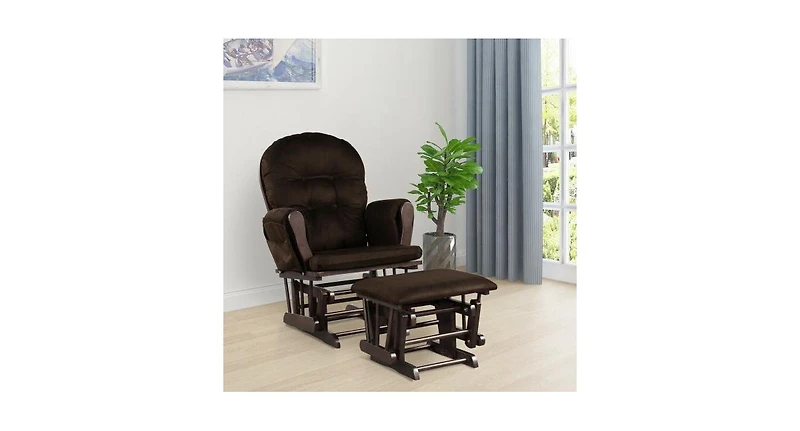 Baby Nursery Relax Rocker Rocking Chair Glider and Ottoman Set