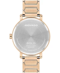 Movado Women's Bold Evolution 2.0 Swiss Quartz Ionic Plated Light Rose Gold Steel Watch, 34mm