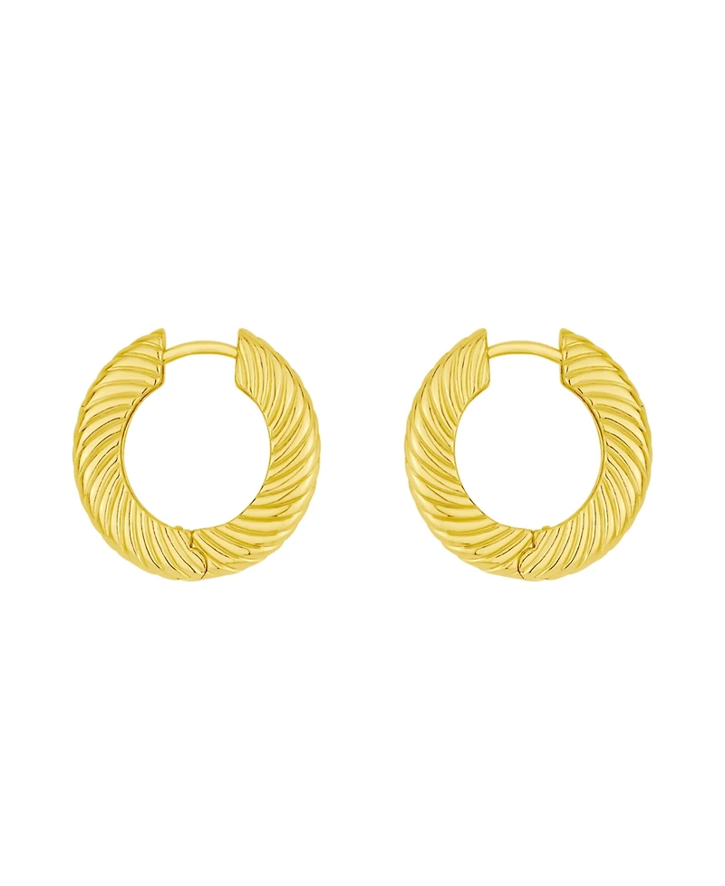 And Now This Textured Hinged Hoop Earrings