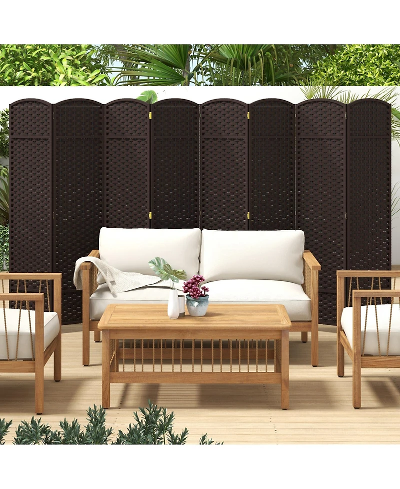 8-Panel Folding Room Divider Portable and Adjustable Privacy Screen for Home or Office