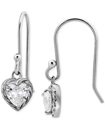 Giani Bernini Cubic Zirconia Heart Drop Earrings, Exclusively at Macy's